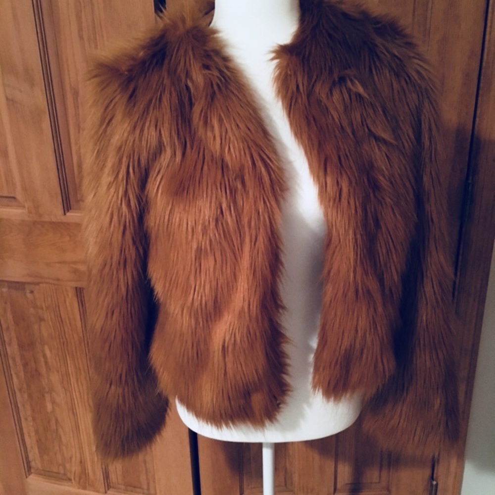 Light Brown Faux Fur Jacket